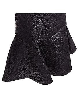 MSGM MSGM black tiger stripe neoprene asymmetric flounce mini dress IT42 M (view 2)