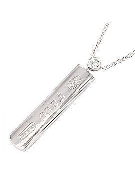 Tiffany & Co. Tiffany &amp; Co. 1837 Bar Necklace 1PD Jewelry 18KWG (White Gold) Diamond Women's Silver Tone Clear (view 1)