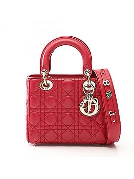Christian Dior Christian Dior Dior LADY DIOR MY ABCDIOR Cannage 2-Way Handbag, Leather, Women's, Red (view 1)