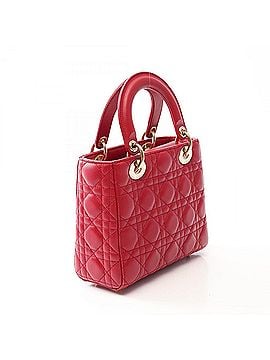 Christian Dior Christian Dior Dior LADY DIOR MY ABCDIOR Cannage 2-Way Handbag, Leather, Women's, Red (view 2)