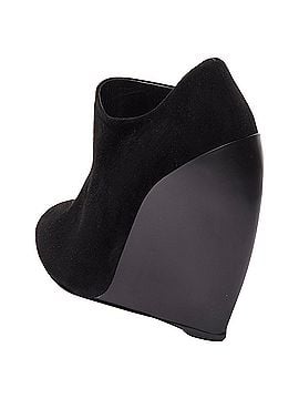 Alaïa Azzedine Alaia suede curved wedge round toe ankle bootie (view 2)