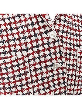 Barrie Barrie cream cashmere lambswool houndstooth knit blazer (view 2)