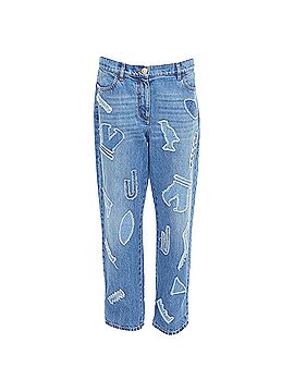 Chanel Chanel 19A cotton hieroglyphics patch straight leg jeans (view 1)