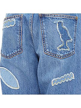 Chanel Chanel 19A cotton hieroglyphics patch straight leg jeans (view 2)
