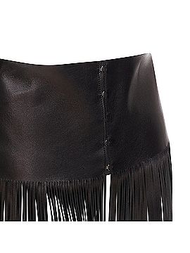 Mario Valentino Valentino Runway lambskin leather fringe belt overskirt (view 2)