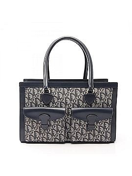 Christian Dior Christian Dior Dior Trotter handbag, canvas and leather, women's, navy, ivory, black. (view 1)