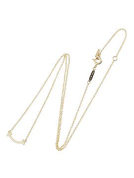 Tiffany & Co. Tiffany &amp; Co. T Smile Mini Diamond Necklace, 18K (Yellow Gold), Diamond, Women's, Gold Tone, Clear 62617683 (view 2)