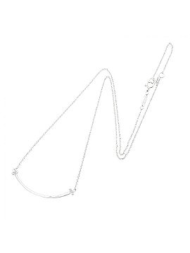 Tiffany & Co. Tiffany &amp; Co. T Smile Small Necklace, 18K White Gold (18KWG), Women's, Silver Tone, 60011677 (view 2)