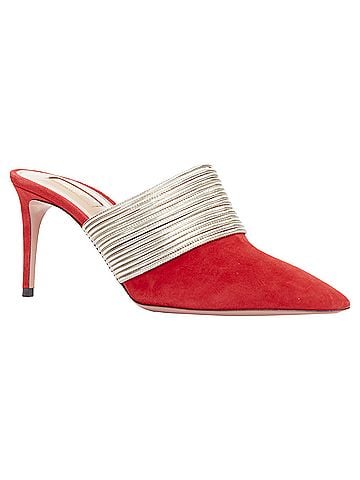 Aquazzura Aquazzura Rendez Vous Gold Tone Multi-Strand Heel Mules (view 2)