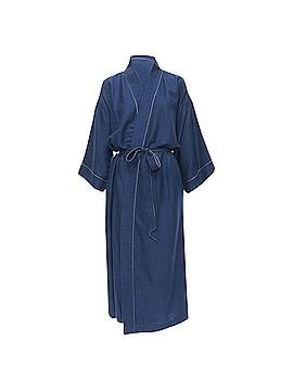Hermès Hermes Paris cashmere hand woven suede leather H logo belted robe (view 1)