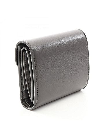 Céline Celine Triomphe Tri-fold Wallet, Leather, Women's, Gray (view 2)