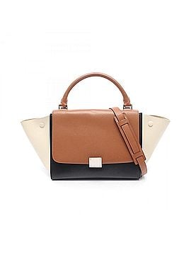 Céline Celine Trapeze Small 2-Way Handbag, Leather, Women's, Brown, Black, White, 174683 (view 1)