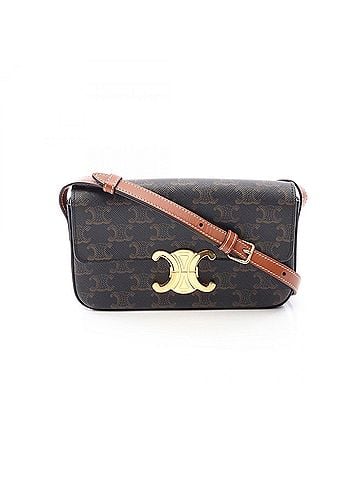 Céline Celine Claude Triomphe Shoulder Bag/Handbag, Coated Canvas and Leather, Women's, Brown (view 1)