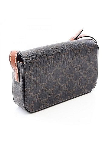 Céline Celine Claude Triomphe Shoulder Bag/Handbag, Coated Canvas and Leather, Women's, Brown (view 2)