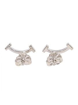 Tiffany & Co. Tiffany &amp; Co. T Smile Mini Earrings, 18K White Gold (WG), Women's, Silver Tone (view 2)