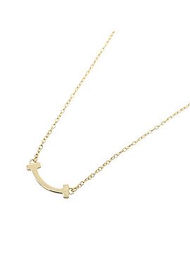 Tiffany & Co. Tiffany &amp; Co. T Smile Mini Necklace, 18K (Yellow Gold), Women's, Gold Tone, 62617640 (view 1)