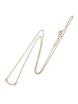Tiffany & Co. Tiffany &amp; Co. T Smile Mini Diamond Necklace, 18K Pink Gold (PG), Diamond, Women's, Tone, Clear 62617683 (view 2)