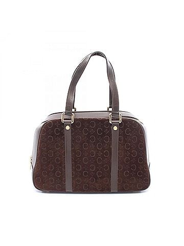 Céline Celine C Macadam Handbag, Suede Leather, Women's, Brown (view 1)