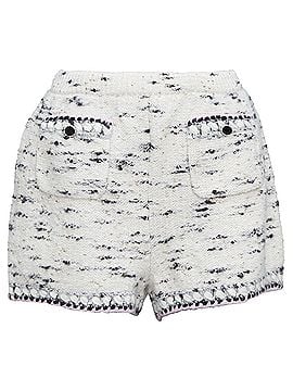 Chanel Chanel 21A Runway cream cashmere wool tweed trim boucle knit shorts (view 1)