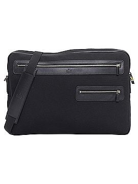Gucci Gucci black nylon leather trim crossbody messenger laptop bag (view 1)