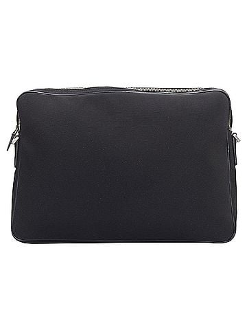 Gucci Gucci black nylon leather trim crossbody messenger laptop bag (view 2)