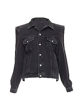 Balenciaga Balenciaga Demna washed denim power shoulder boxy jacket (view 1)