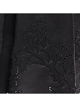 Ermanno Scervino Ermanno Scervino faux leather lattice embroidery scalloped skirt (view 2)