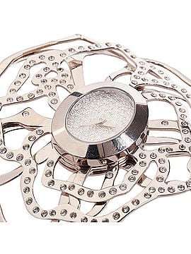 Mario Valentino Valentino Garavani silver crystal flower stainless steel bracelet watch (view 2)
