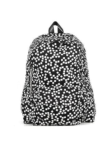 Céline Celine Backpack, Design Print, Medium, Nylon Canvas, 188382, Black/White, Handbag, CELINE (view 1)