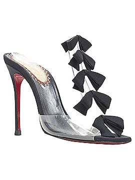 Christian Louboutin Christian Louboutin Bow Bow grosgrain ribbon Pvc t-strap sandal heels (view 2)