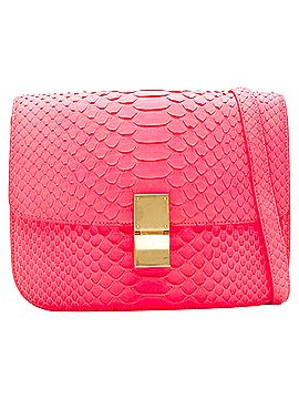 Céline Celine Medium Classic Box Bag Scaled Leather Flap Crossbody (view 1)