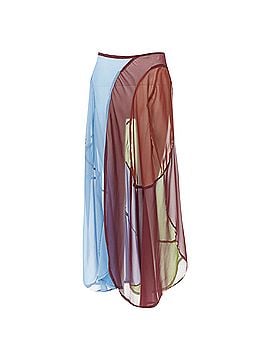 Comme des Garçons Comme Des Garcons curved seam optical color sheer skirt (view 1)