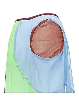 Comme des Garçons Comme Des Garcons curved seam optical color sheer skirt (view 2)