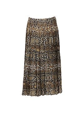 Victoria Beckham Victoria Beckham silk animal print pleated midi skirt (view 1)