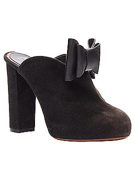 Céline Celine Phoebe Philo suede bow high heel mules (view 1)