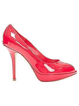 Christian Dior Christian Dior neon patent leather peep toe platform pumps (view 1)