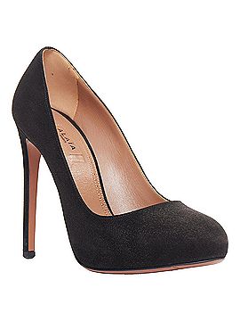 Alaïa Alaia black suede leather almond toe high heel court pumps (view 2)