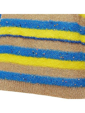 Ashish Ashish striped mixed sequins lurex knitted sweater top (view 2)