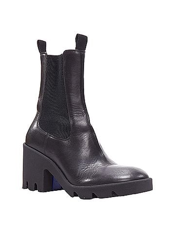 Burberry Burberry Daniel Lee Stride Leather Chunky Heel Boots (view 2)