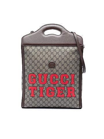 Gucci GG Supreme Web Tiger Satchel (view 1)