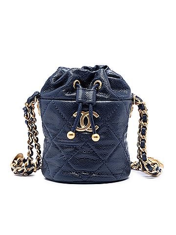 Chanel Mini Quilted Caviar Medallion Charms Drawstring Bucket Bag (view 1)
