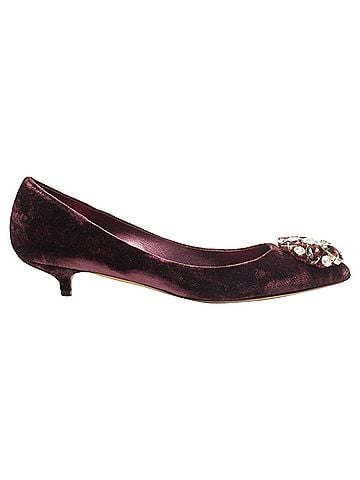 Dolce & Gabbana Dolce &amp; Gabbana velvet crystal toe pumps (view 1)