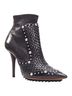 Givenchy 100% Leather Silver Givenchy Iron Line Basketweave Leather Silver Studs Pointy Ankle Booties Size EU 38 - photo 2