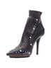 Givenchy 100% Leather Silver Givenchy Iron Line Basketweave Leather Silver Studs Pointy Ankle Booties Size EU 38 - photo 4