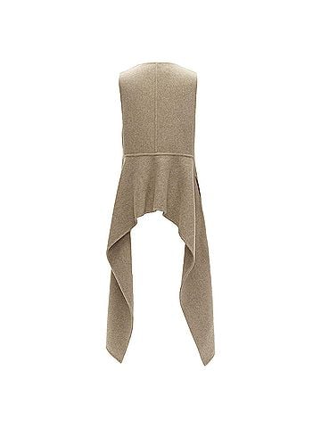 MARNI Marni taupe virgin wool blend high low hem vest coat (view 1)