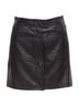 FRAME 100% Lambskin Black Frame lambskin leather snap button patch pocket mini skirt Size 2 - photo 1