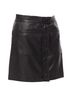 FRAME 100% Lambskin Black Frame lambskin leather snap button patch pocket mini skirt Size 2 - photo 3