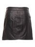 FRAME 100% Lambskin Black Frame lambskin leather snap button patch pocket mini skirt Size 2 - photo 5