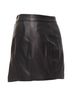 FRAME 100% Lambskin Black Frame lambskin leather snap button patch pocket mini skirt Size 2 - photo 6
