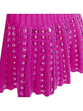 Mario Valentino VALENTINO 2022 Runway PP Pink rhinestone embellished knitted flared skirt XS (view 2)